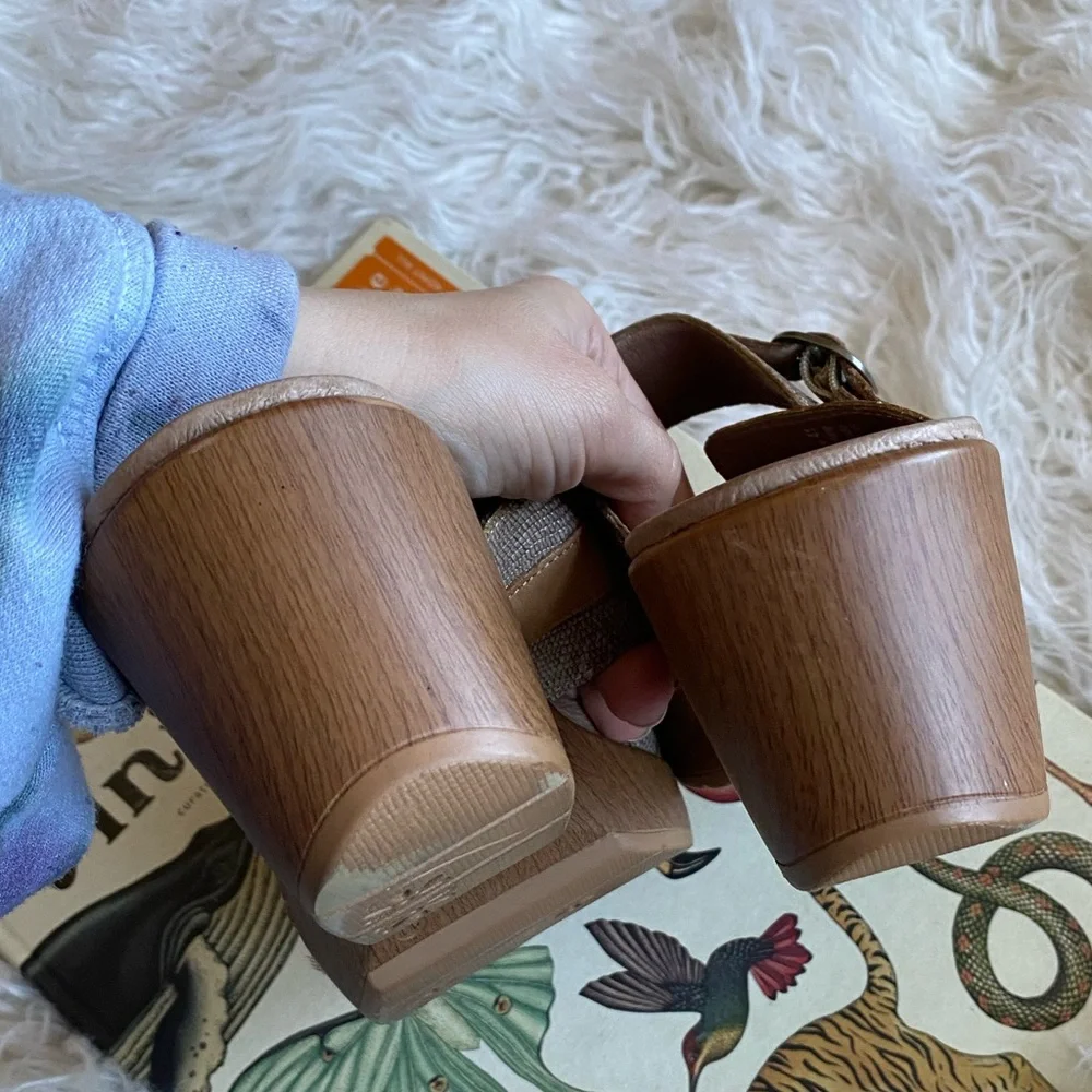 Dansko‎ brown leather sandal wedges